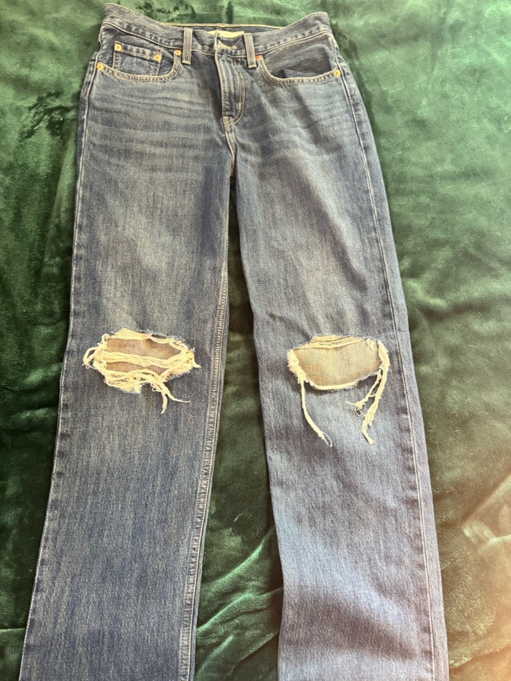 Levi's Low Pro Straight Distressed Jeans - Charlie Nation Wash - Size 27